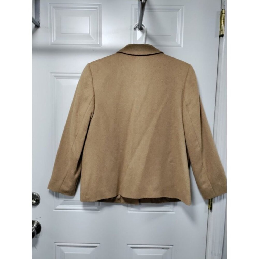 Vintage Talbots Camel Hair Long Sleeve Button Up Blazer Jacket Tan Women's 12 - Picture 8 of 16